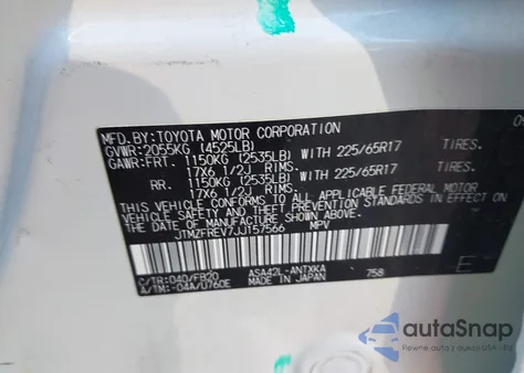 2018 Toyota Rav4 Le from USA, damaged, VIN JTMZFREV7JJ157566